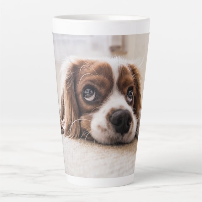 Taza De Café Latte Regalo fotográfico de perro (Anverso)