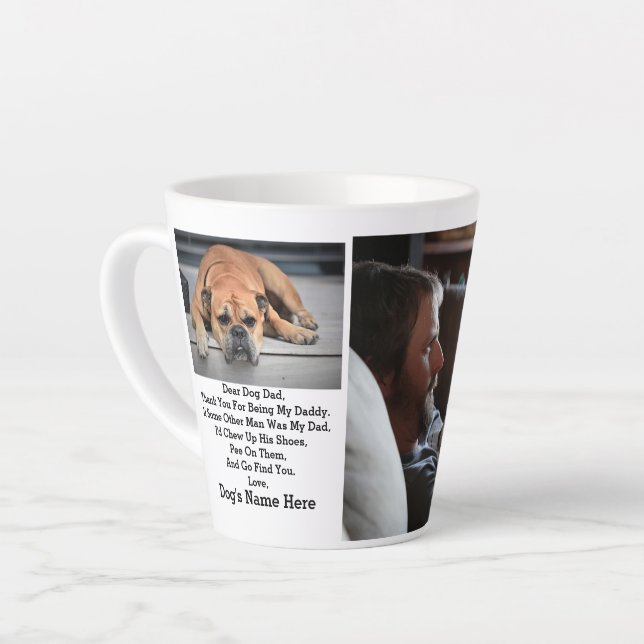 Taza De Café Latte Regalo fotográfico del día de los padres de los pe (Ángulo izquierdo)