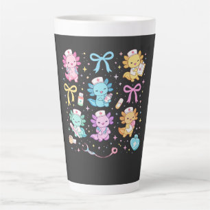 Taza De Café Latte Regalo Kawaii de Enfermera Axolotl para Enfermeras
