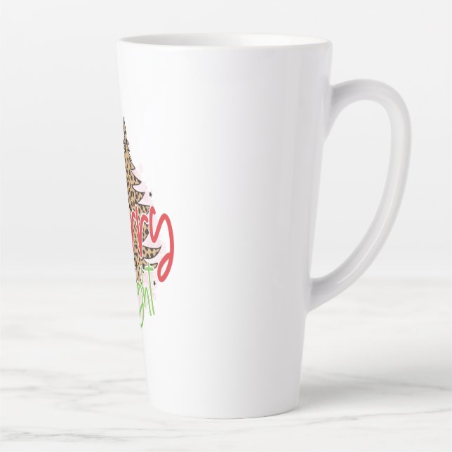 Taza De Café Latte Regalo navideño Merry Bright (Derecha)