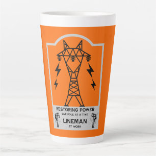 Taza De Café Latte Regalo para electricista de líneas de energía