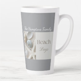 Taza De Café Latte Regalo Personalizado de Conchas Marinas Costeras p