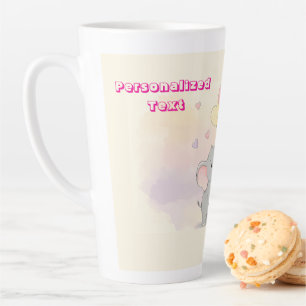 Taza De Café Latte Regalo Personalizado de Elefante Adorable para Mam