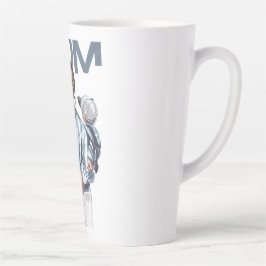 Taza De Café Latte Regalo personalizado de Super Mamá con hijo e hija