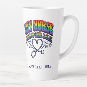 Taza De Café Latte Regalo Personalizado Orgullo Arcoíris Enfermera Ga