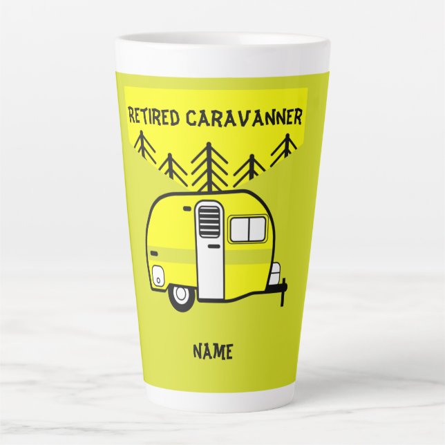 Taza De Café Latte Regalos de arte de caravanas retiradas Amar mi car (Anverso)