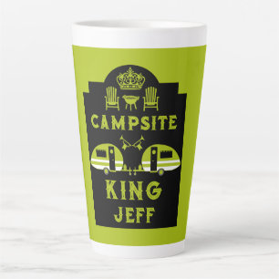 Taza De Café Latte Regalos De Campsite King Para Campers