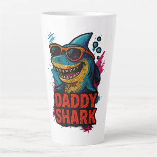 Taza De Café Latte Regalos del Día del Padre del Tiburón Papi