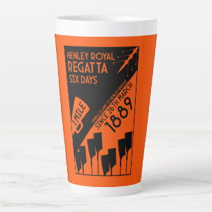 Taza De Café Latte Regatta del río Támesis - Remo estilo retro vintag