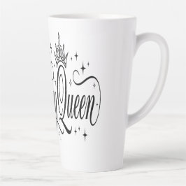 Taza De Café Latte Reina de Cumpleaños Grupo Personalizado de Celebra