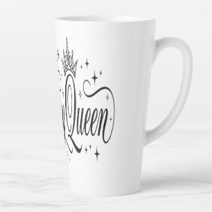Taza De Café Latte Reina de Cumpleaños Grupo Personalizado de Celebra