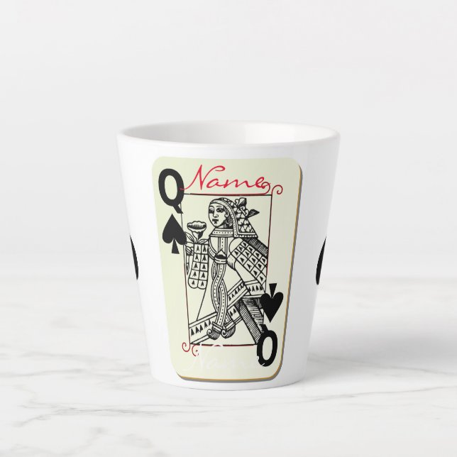 Taza De Café Latte Reina de espadas Thunder_Cove (Anverso)