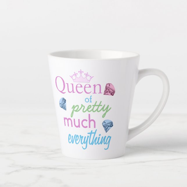 Taza De Café Latte "Reina de la Bonito de todo" (Derecha)