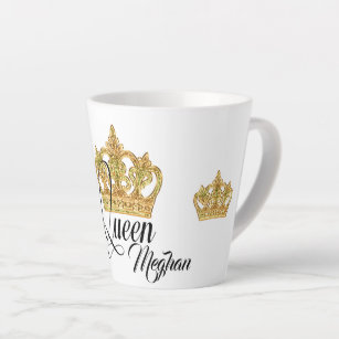 Taza De Café Latte Reina de la corona latte mug personalizada