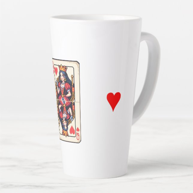 Taza De Café Latte Reina de los corazones (Ángulo derecho)