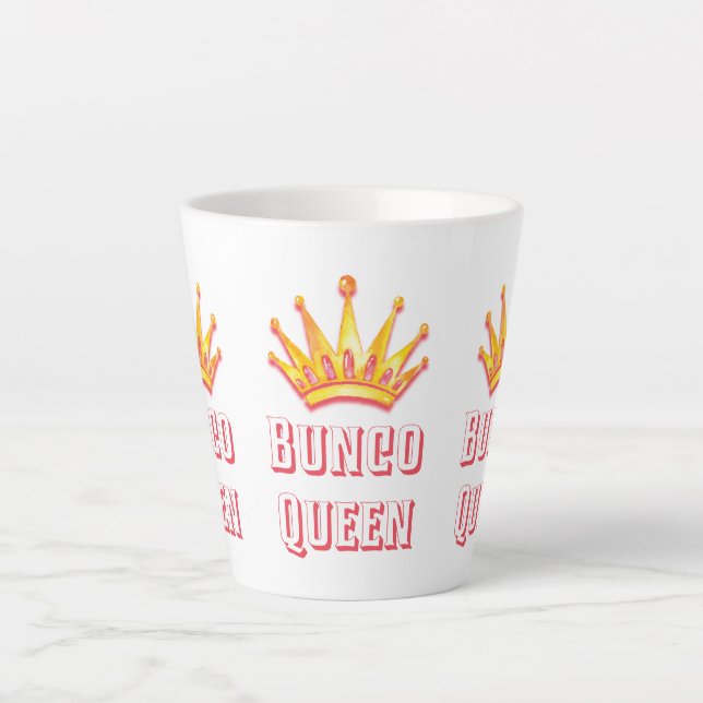 Taza De Café Latte Reina del Bunco (Anverso)