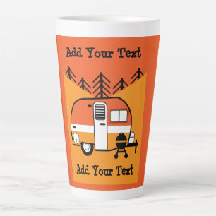 Taza De Café Latte Reina del Camper - Gracioso Camping RV