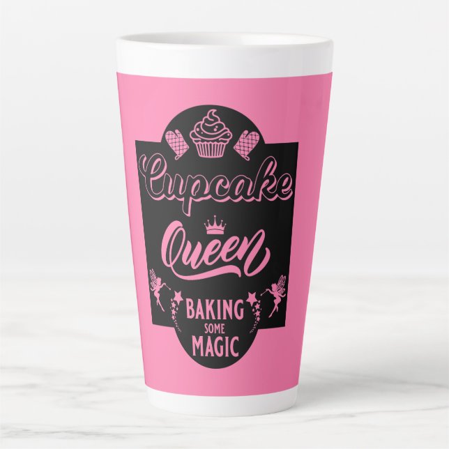 Taza De Café Latte Reina del pastel (Anverso)