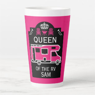Taza De Café Latte Reina Del RV Del Camper