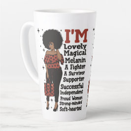 Taza De Café Latte Reina negra inspiradora motivadora positiva