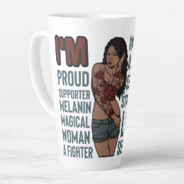 Taza De Café Latte Reina negra inspiradora motivadora positiva
