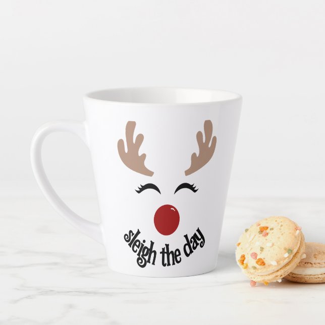 TAZA DE CAFÉ LATTE REINDEER SLEIGH THE DAY MUG (In situ)