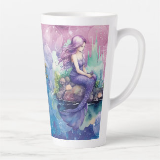 Taza De Café Latte Reino de la Sirena (cuaderno a juego disponible)