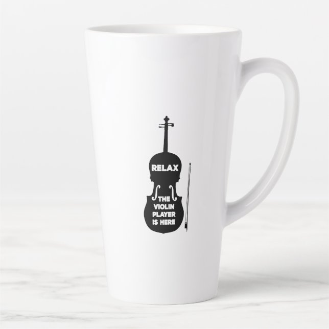 Taza De Café Latte Relájese El Violin Player está aquí (Derecha)