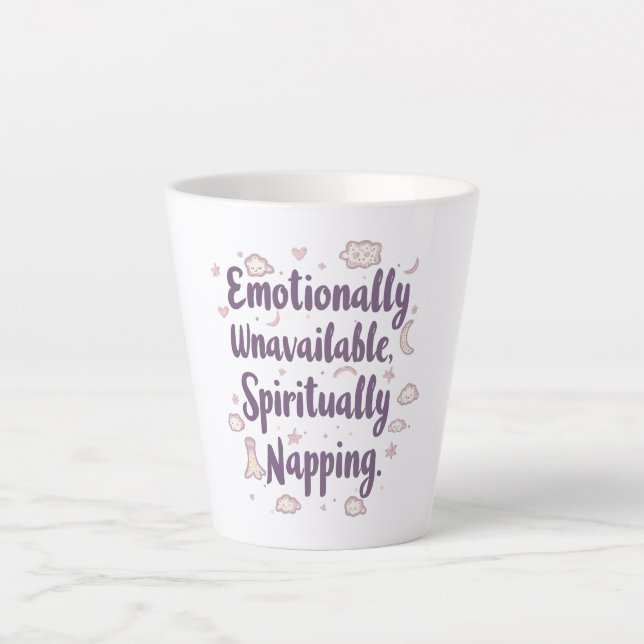 Taza De Café Latte Relatable Self Care and Tired Quote (Anverso)