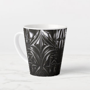 Taza De Café Latte Relieve de Luxe de Medianoche