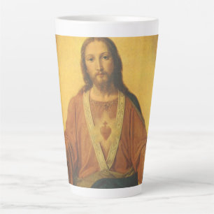 Taza De Café Latte Religión antigua, Sagrado Corazón de Jesucristo