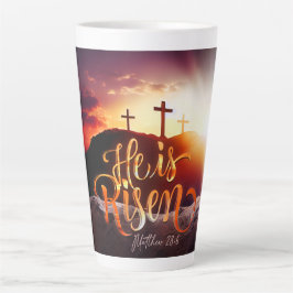 Taza De Café Latte Religioso De Pascua Se Levanta