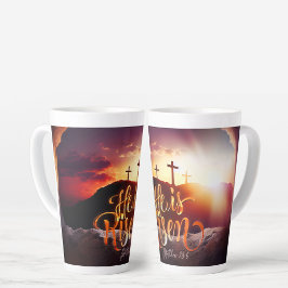 Taza De Café Latte Religioso De Pascua Se Levanta