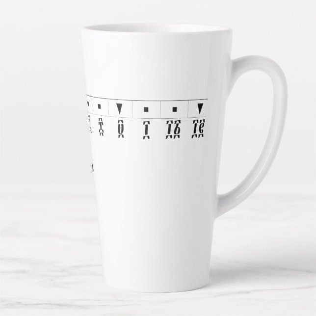 Taza De Café Latte Reloj de Numerales Etíopes (Derecha)
