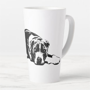 Taza De Café Latte Reloj Pitbull Mix Monocrome Gaze Mug