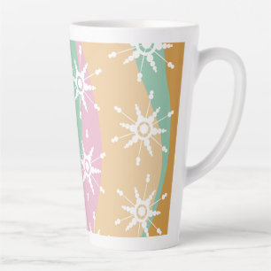 Taza De Café Latte Remolino de copo de nieve de Navidad Groovy en can