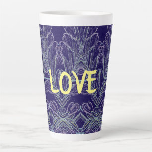 Taza De Café Latte Remolinos Suaves Amor (Púrpura)