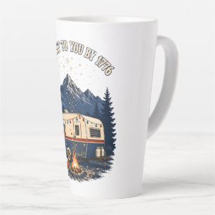 Taza De Café Latte Remolque de Camping 4 de Julio Montañas