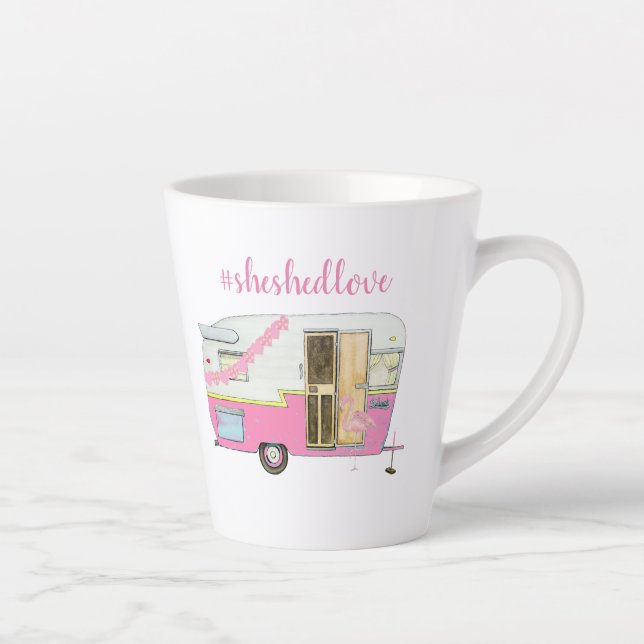 Taza De Café Latte Remolque rosa que desmenuza vagabunda (Derecha)