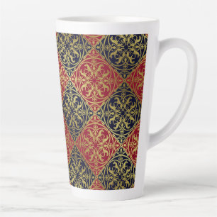 Taza De Café Latte Renacimiento Medieval Heraldio León Leopardo Metál
