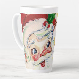 Taza De Café Latte reno de Santa Navidad retro