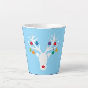 Taza De Café Latte Reno Moderno Festivo Rudolph con Adorno