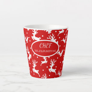 Taza De Café Latte Renoss Feliz Navidad Rojo Fiesta
