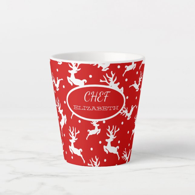 Taza De Café Latte Renoss Feliz Navidad Rojo Fiesta    (Anverso)