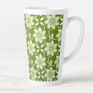 Taza De Café Latte Repetición de Flor de Olivo