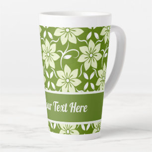 Taza De Café Latte Repetición personalizada de flor de olivo