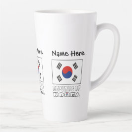 Taza De Café Latte República de Corea Bandera surcoreana negra person