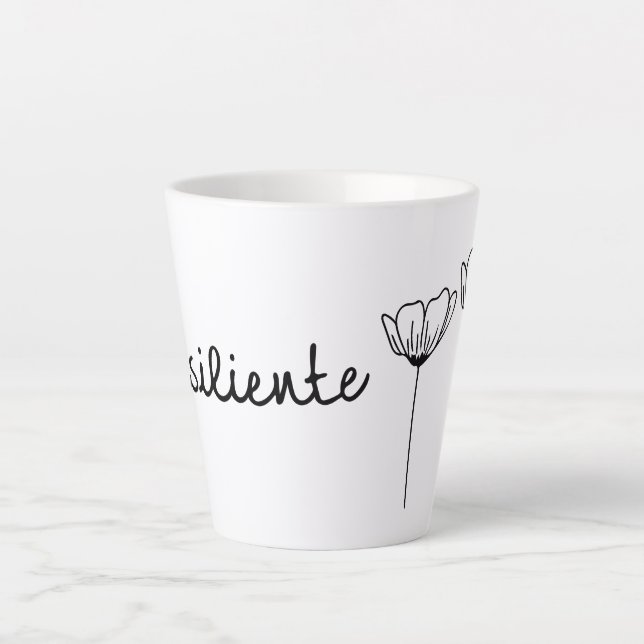 Taza De Café Latte Resiliente Flores Latte Mug (Anverso)