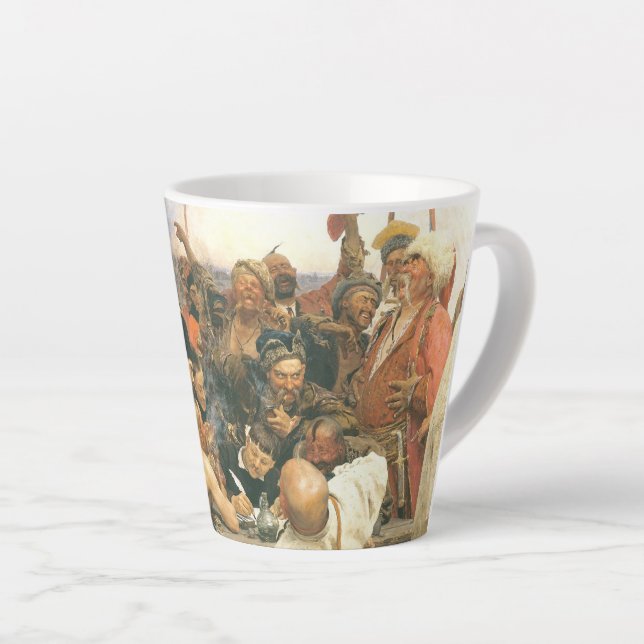 Taza De Café Latte Respuesta de los cosacos de Zaporozhian-Ilya Repin (Ángulo derecho)