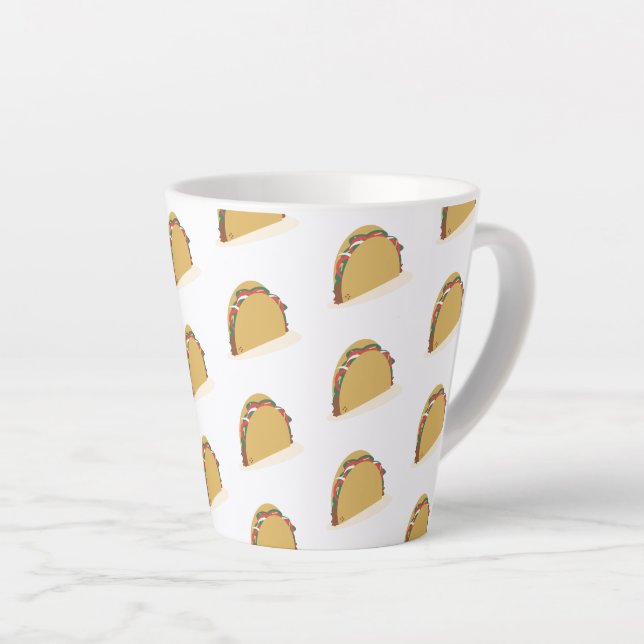 Taza De Café Latte Restaurante de Comida de Taco Isométrico (Ángulo derecho)